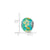 Gold Flecks Floral Blue Glass Charm Beads, in Sterling Silver