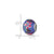 Butterfly Pink Floral Blue Glass Charm Bead in Sterling Silver