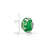 Green & White Floral Green Glass Charm Bead in Sterling Silver