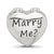 Enamel Swarovski Marry Me Heart Charm Bead in Sterling Silver