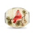 Hand Paint Scarletserenade Large Fenton Glass Charm Bead in Sterling Silver
