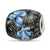 Hand Paint Hydrangea Moonlight Fenton Glass Charm Bead in Sterling Silver