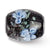 Hand Paint Hydrangea Moonlight Fenton Glass Charm Bead in Sterling Silver