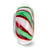 Hand Painted Ribbon Candy Fenton Glass Charm Bead in Sterling Silver