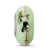 Hand Painted Horse On Green Fenton Glass Charm Bead in Sterling Silver