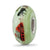 Hand Painted Horse On Green Fenton Glass Charm Bead in Sterling Silver