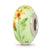 Hand Painted Marigold October Fenton Glass Charm Bead in Sterling Silver
