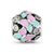 Pink & Blue Enameled CZ Butterfly Charm Bead in Sterling Silver