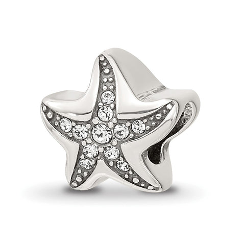 Swarovksi Crystal Starfish Charm Bead in Sterling Silver