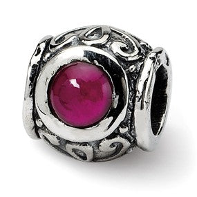 Sterling Silver Garnet Bead Charm hide-image