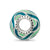 Mint & Teal Enameled,Silver Ip-Plated Charm Bead in Sterling Silver