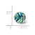 Mint & Teal Enameled,Silver Ip-Plated Charm Bead in Sterling Silver