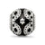 Black Enameled,Silver Ip-Plated Lace Charm Bead in Sterling Silver
