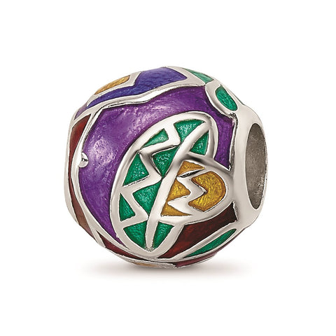 City Impressions Mexico Moasic Enamel Charm Bead in Sterling Silver