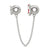 3In Security Chain Snowman & Flake CZ Charm Bead in Sterling Silver