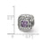 Purple Accent & Czs Cut Out Square Charm Bead in Sterling Silver