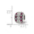 Pink Enamel Hearts & Czs Cut Out Circle Charm Bead in Sterling Silver