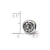 Antiqued Lotus Flower Charm Bead in Sterling Silver