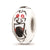 Hand Painted Ghouls,White Glass Charm Bead in Sterling Silver