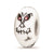 Hand Painted Ghouls,White Glass Charm Bead in Sterling Silver