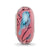 Hand Painted Bird,Clear & Rose Glass Charm Bead in Sterling Silver