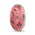 Hand Painted Bird,Clear & Rose Glass Charm Bead in Sterling Silver