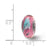 Hand Painted Bird,Clear & Rose Glass Charm Bead in Sterling Silver