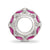 Red Heart CZ Charm Bead in Sterling Silver