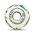 Green Glitter Flower Italian Glass Charm Bead in Sterling Silver