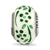 Green Glitter Flower Italian Glass Charm Bead in Sterling Silver