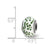 Green Glitter Flower Italian Glass Charm Bead in Sterling Silver