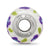 Purple,Blue Flower Italian Glass Charm Bead in Sterling Silver