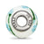 Blue,Green Glitter Flower Italian Glass Charm Bead in Sterling Silver
