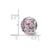 Flowers With Pink CZ Charm Bead in Sterling Silver