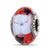 Ladybugs And Flowers Glass Charm Bead in Sterling Silver