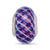 Navy And White Weaved W,Pink Glass Charm Bead in Sterling Silver