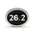 Black Enameled Marathon Charm Bead in Sterling Silver