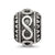 Antiqued Infinity & Heart Pattern Charm Bead in Sterling Silver