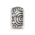 Antiqued Circle Swirls Pattern Charm Bead in Sterling Silver