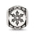 Antiqued Snow Flakes & Stars Pattern Charm Bead in Sterling Silver