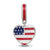 Antiqued Crystals From Swarovski Travel,USA Charm Dangle Bead in Sterling Silver