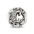 CZ Letter C Charm Bead in Sterling Silver