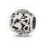 CZ Letter E Charm Bead in Sterling Silver