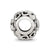 CZ Letter H Charm Bead in Sterling Silver