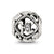 CZ Letter H Charm Bead in Sterling Silver