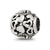 CZ Letter K Charm Bead in Sterling Silver