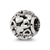 CZ Letter N Charm Bead in Sterling Silver