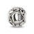 CZ Letter Q Charm Bead in Sterling Silver