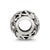 CZ Letter T Charm Bead in Sterling Silver