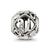 CZ Letter U Charm Bead in Sterling Silver